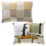 Taie d'oreiller sac imprim�e en coton arnaud beige