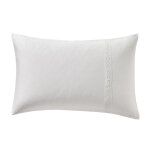 Taie d'oreiller en satin de coton heritage blanc