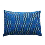 Taie d'oreiller, taie de traversin en coton petits motifs graphiques - bleu