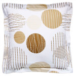 Taie d'oreiller ou traversin pastilles rayes - beige