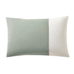 Taie d'oreiller, taie de traversin percale bicolore duo vert sauge