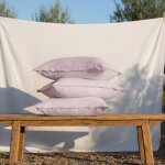 Taie d'oreiller ou taie de traversin percale de coton bio signature - rose - drage