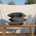 Taie d'oreiller ou taie de traversin percale de coton bio signature - gris anthracite - basalte