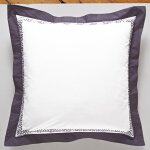 Taie d'oreiller ou de traversin percale de coton mathilde - blanc