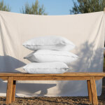 Taie d'oreiller ou taie de traversin percale de coton bio signature Taie d'oreiller ou taie de traversin percale de coton bio signature