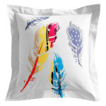 Taie d'oreiller ou traversin plumes et pois coton - bleu / blanc