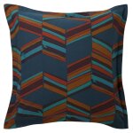 Taie d'oreiller volant carr�e jeux graphiques style chevrons, multicolore