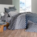 Taie d'oreiller volant flanelle grise thibault