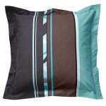 Taie d'oreiller ou taie de traversin rayures fantaisie - bleu