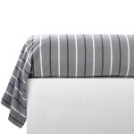 Taie de traversin en flanelle carreaux gris fonc�
