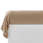Taie de traversin flanelle uni - beige