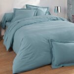 Taie de traversin en flanelle unie 43 x 185 cm laureat bleu glacier