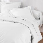 Taie de traversin en lin lav� uni laureat 45 x 185 cm blanc