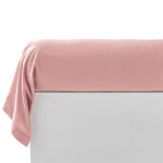 Taie de traversin ou taie d'oreiller en flanelle uni laureat rose poudre