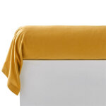 Taie de traversin, taie d'oreiller uni flanelle unie laurat jaune soleil