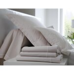 Taie de traversin en percale lin finition bourdon