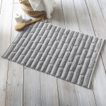Tapis de bain antid�rapant briquette 50x80 gris moyen