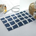 Tapis de bain bleu marine abyssale Tapis de bain bleu marine abyssale