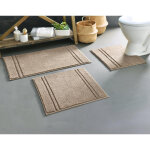 Tapis de bain, contour wc en coton lignus beige