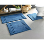 Tapis de bain, contour wc en coton 1800g / m� lignus - bleu indigo