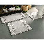 Tapis de bain, contour wc en coton lignus gris brume