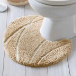 Tapis de bain contour wc en polyester 50x45 pierre beige Tapis de bain contour wc en polyester 50x45 pierre beige