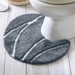 Tapis de bain contour wc en polyester 50x45 pierre gris Tapis de bain contour wc en polyester 50x45 pierre gris
