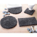 Tapis de bain coton longues mches 1500g / m2 - anthracite