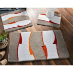 Tapis de bain dcor graphique 1700 g / m becquet - blanc cru