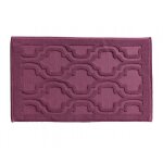 Tapis de bain mihrab violet aubergine en coton