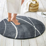 Tapis de bain en polyester pierre gris