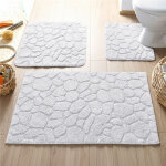 Tapis de bain ou wc relief galets 1550 g / m� - blanc