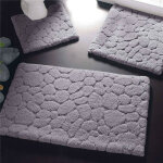 Tapis de bain relief galets - gris Tapis de bain relief galets - gris