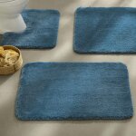 Tapis de bain unimicro microfibre luxe bleu temp�te