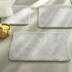 Tapis de bain unimicro microfibre luxe gris galet