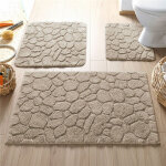 Tapis de bain ou wc relief galets 1550 g / m - beige ficelle