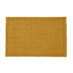 Tapis de bain zigzag en coton jaune
