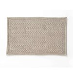 Tapis de bain zigzag en coton marron taupe