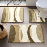 Tapis contour wc courbe - beige