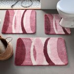 Tapis contour wc courbe - rose