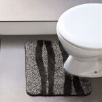 Tapis contour wc en microfibre 2250 g / m� vague - gris