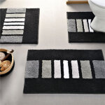 Tapis contour wc  motifs gomtriques et antidrapant sonia gris anthracite