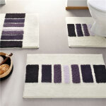 Tapis contour wc � motifs g�om�triques et antid�rapant sonia violet