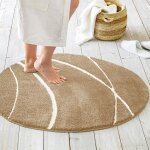 Tapis de bain en polyester pierre beige