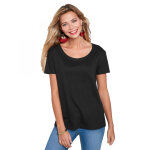 Tee - shirt asymétrique fendu manches courtes femme noir en coton Tee - shirt asymétrique fendu manches courtes femme noir en coton