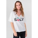 Tee - shirt auldi blanc rose en coton Tee - shirt auldi blanc rose en coton