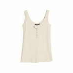 Tee - shirt  bretelles col rond  pressions femme - cru blanc