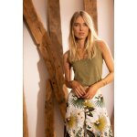 Tee - shirt � bretelles col rond � pressions femme - kaki