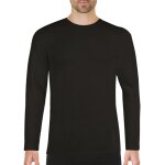 Tee shirt col rond manches longues homme ligne chaude eminence noir en coton