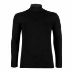 Tee - shirt col roul manches longues homme pur coton noir manches courtes les classiques